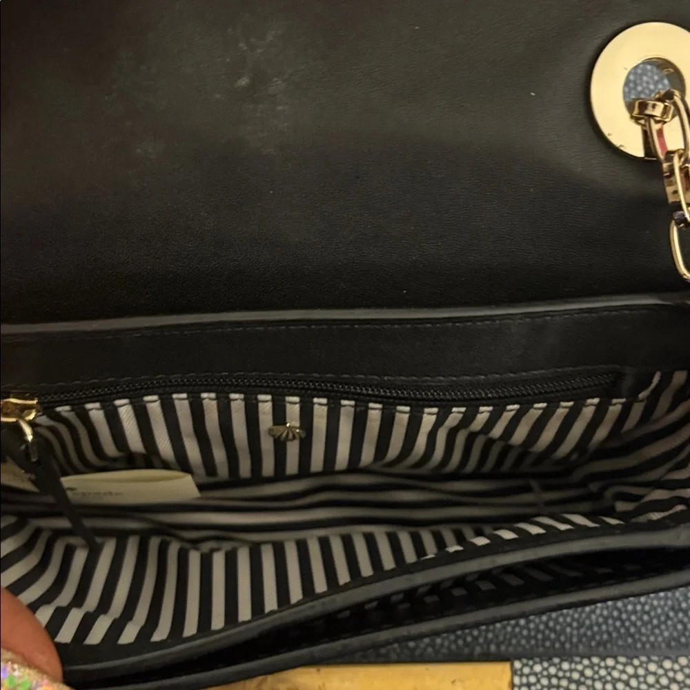 Kate Spade Black and Cream Furry Eyed Crossbody, Monster Party Crossbody - Picture 7 of 8